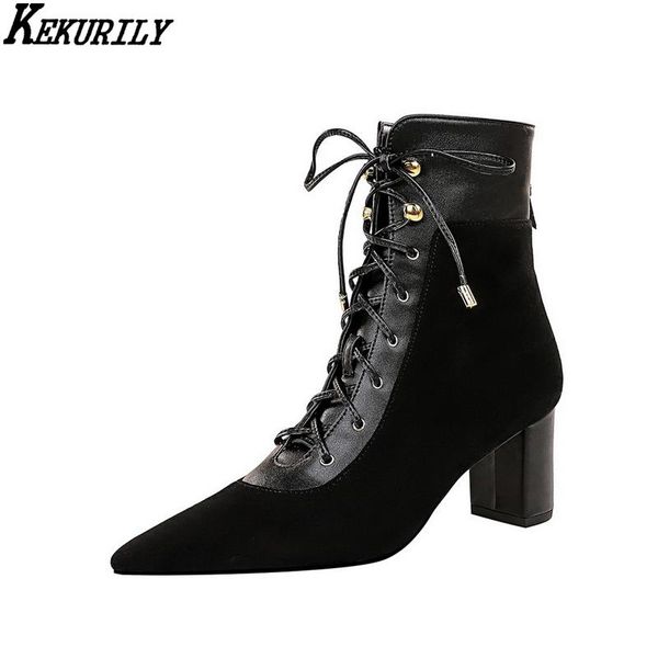2020 zip ankle boots for women vintage cross strap high heels boot patchwork pointed toe shoes autumn winter zapatos de mujer, Black
2020 zip ankle boots for women vintage cross strap high heels boot patchwork pointed toe shoes autumn winter zapatos de mujer, Black