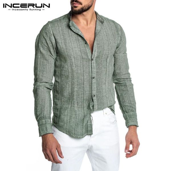 solid color men long sleeve shirt stand collar vintage leisure blouse streetwear 2020 autumn casual mens brand shirts incerun, White;black
solid color men long sleeve shirt stand collar vintage leisure blouse streetwear 2020 autumn casual mens brand shirts incerun, White;black