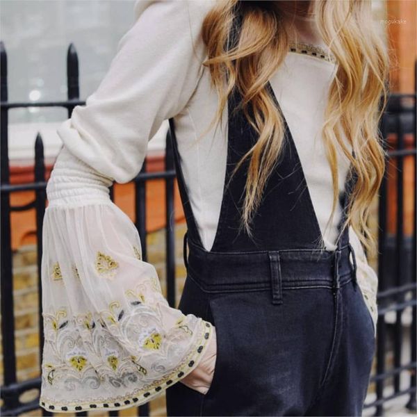 boho embroidery women's and blouses 2019 retro slim knit pullover o-neck long flare sleeve patchwork blouse shirts1, White
boho embroidery women's and blouses 2019 retro slim knit pullover o-neck long flare sleeve patchwork blouse shirts1, White
