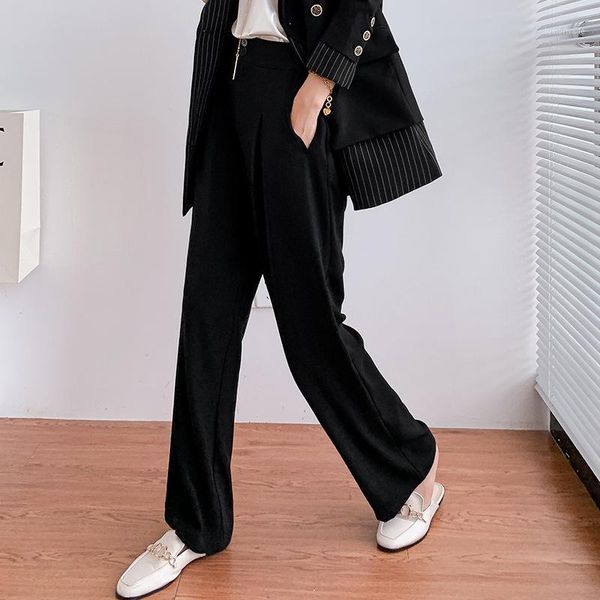 women's pants & capris plus size women's casual loose black trousers 2021 autumn and winter female high waist wide leg suit pants1, Black;white
women's pants & capris plus size women's casual loose black trousers 2021 autumn and winter female high waist wide leg suit pants1, Black;white