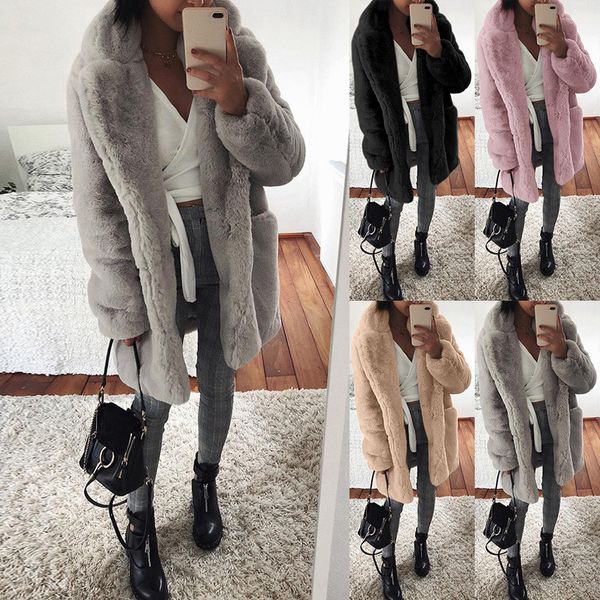 winter lapel neck long fur coat womens solid color fashion casual warm cardgian outerwear women clothes, Black
winter lapel neck long fur coat womens solid color fashion casual warm cardgian outerwear women clothes, Black