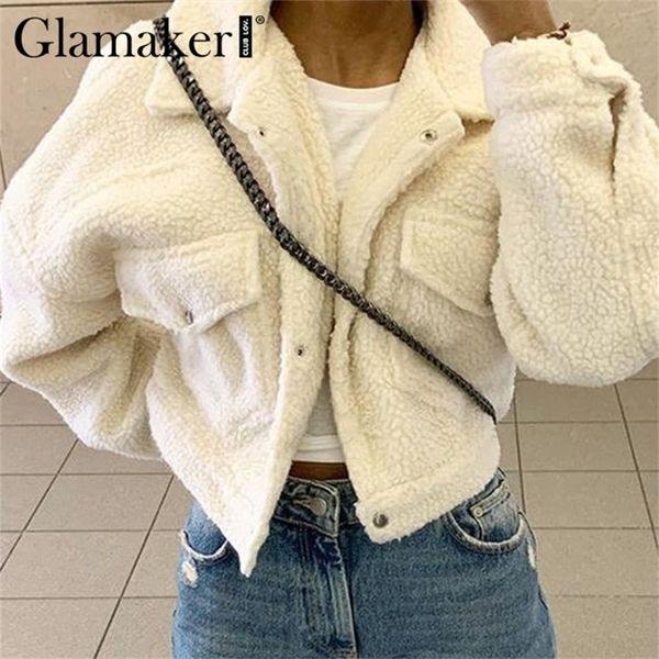 glamaker faux warm furry outwear women white pocket female teddy autumn fake fur short jacket coat winter y201012, Black
glamaker faux warm furry outwear women white pocket female teddy autumn fake fur short jacket coat winter y201012, Black