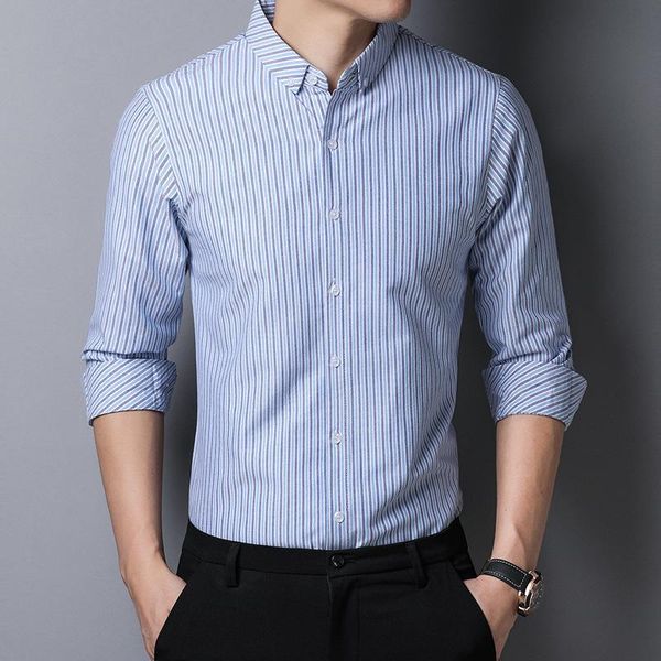 men's casual shirts fashion striped for men long sleeve dress shirt slim fit camisa masculina autumn male cotton blended chemise homme, White;black
men's casual shirts fashion striped for men long sleeve dress shirt slim fit camisa masculina autumn male cotton blended chemise homme, White;black