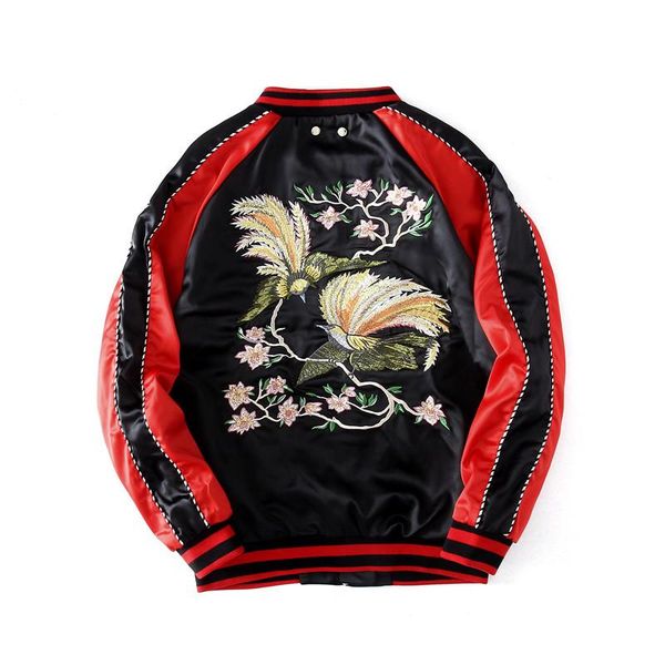 men's jackets makuluya yokosuka reversible coat street style women men flower bird printed embroidery baseball casual flight jacket coa, Black;brown
men's jackets makuluya yokosuka reversible coat street style women men flower bird printed embroidery baseball casual flight jacket coa, Black;brown