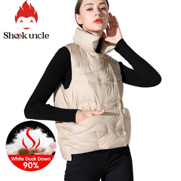 women's down vest 90% duck down winter sleeveless waistcoat warm solid color jacket elegant vest korean short outwear 201103, Black
women's down vest 90% duck down winter sleeveless waistcoat warm solid color jacket elegant vest korean short outwear 201103, Black