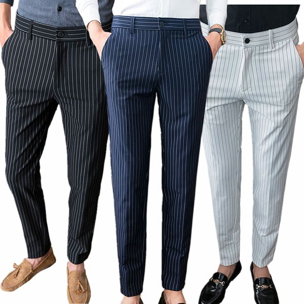 autumn new mens suit pants white blue black striped trousers fashion slim men pant size 28-36 pants men, White;black
autumn new mens suit pants white blue black striped trousers fashion slim men pant size 28-36 pants men, White;black