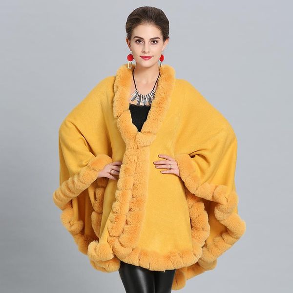 women's fur & faux 2021 winter women luxury elegant coat collar knitted capes thick warm ponchos, Black
women's fur & faux 2021 winter women luxury elegant coat collar knitted capes thick warm ponchos, Black