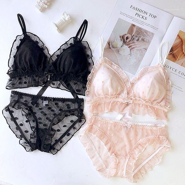 bras sets wriufred polka dot mesh ruffle underwear women large size bra set triangle cup lingerie wire personality bra&brief1, Red;black
bras sets wriufred polka dot mesh ruffle underwear women large size bra set triangle cup lingerie wire personality bra&brief1, Red;black