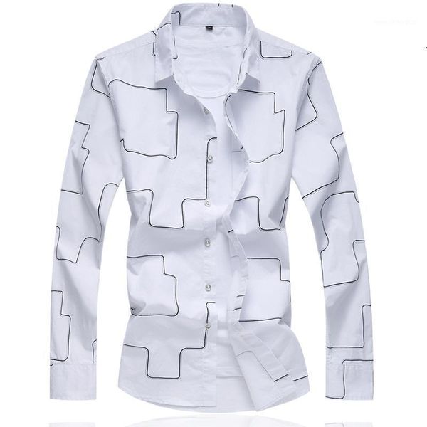 men's casual shirts 2021 autumn fashion brand mens clothes slim fit long sleeve shirt plaid printed men social plus size -6xl1, White;black
men's casual shirts 2021 autumn fashion brand mens clothes slim fit long sleeve shirt plaid printed men social plus size -6xl1, White;black