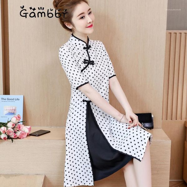 ethnic clothing elegant vintage white polka dot improved cheongsam chinese dress qipao party traditional daily girl qi pao 2021 summer1, Red
ethnic clothing elegant vintage white polka dot improved cheongsam chinese dress qipao party traditional daily girl qi pao 2021 summer1, Red
