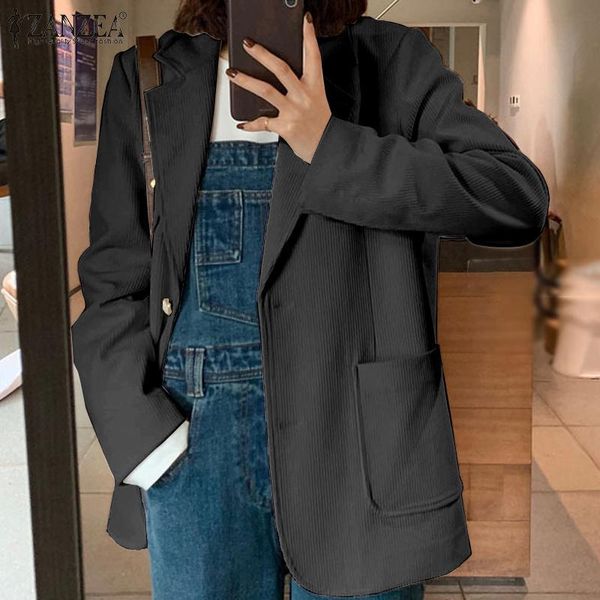 women's suits & blazers vintage long sleeve cardigans spring autumn corduroy lapel outwear lady casual baggy jackets oversized women, White;black
women's suits & blazers vintage long sleeve cardigans spring autumn corduroy lapel outwear lady casual baggy jackets oversized women, White;black