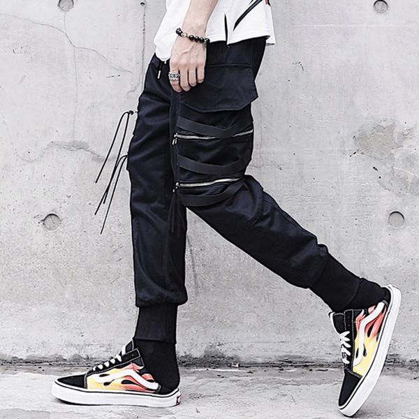 2020 men zipper ribbon casual pocket cargo pants hairstylist pants clubwear street slacks trousers streetwear men1, Black
2020 men zipper ribbon casual pocket cargo pants hairstylist pants clubwear street slacks trousers streetwear men1, Black