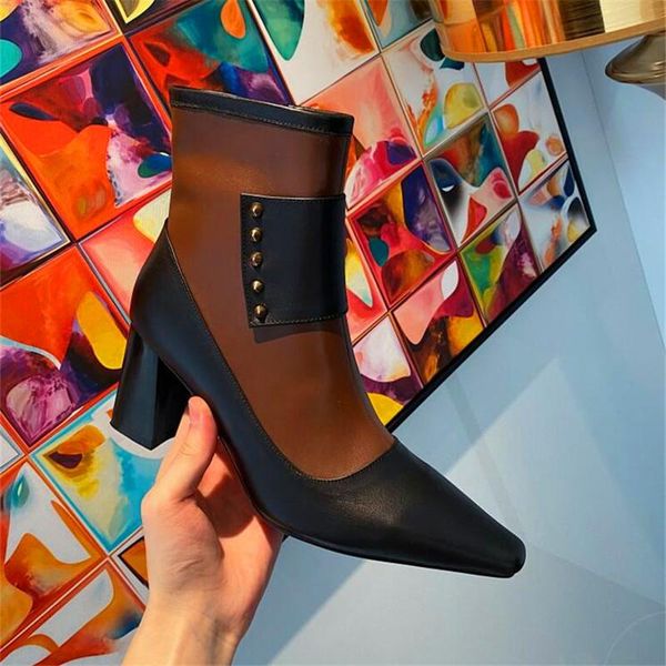 colorblock fashion rivet pointed ladies thick heel high heels white brown boots autumn and winter models ladies boots, Black
colorblock fashion rivet pointed ladies thick heel high heels white brown boots autumn and winter models ladies boots, Black