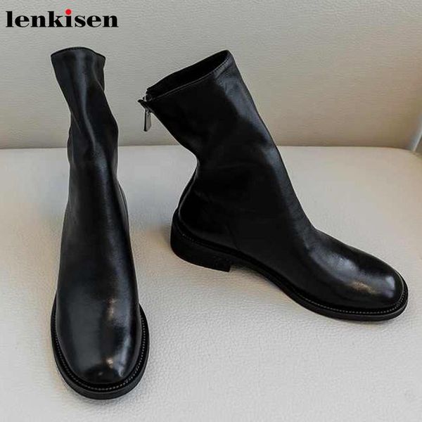 lenkisen classic brand soft cozy sheep leather round toe med heels back zipper winter warm daily wear women mid-calf boots l58, Black
lenkisen classic brand soft cozy sheep leather round toe med heels back zipper winter warm daily wear women mid-calf boots l58, Black