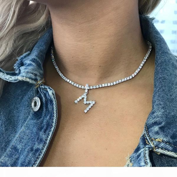 women men rock hip hop bling jewelry iced out cz alphabet pendant personalized name cz tennis chain initial necklace 16" sh190930, Silver
women men rock hip hop bling jewelry iced out cz alphabet pendant personalized name cz tennis chain initial necklace 16" sh190930, Silver