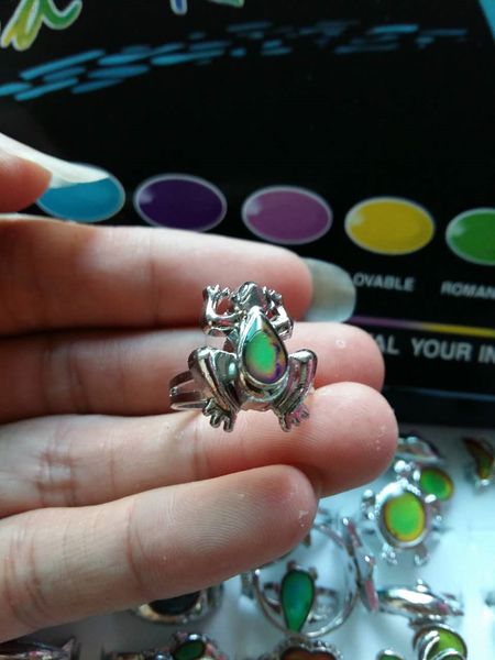 cartoon change adjustable frog mood color ring, Silver
cartoon change adjustable frog mood color ring, Silver