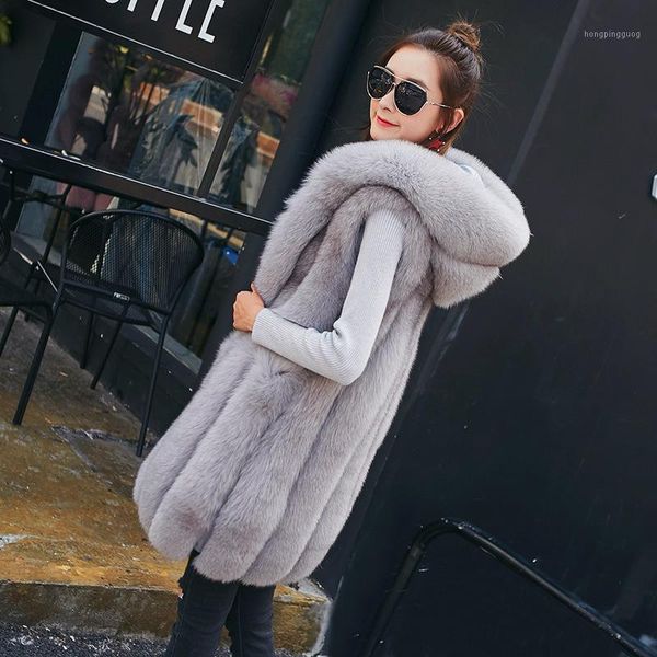 6 colors winter thick women faux fur long vest jackets sleeveless 2020 fashion femme fur hooded coat plus size s-4xl v16-21, Black;white
6 colors winter thick women faux fur long vest jackets sleeveless 2020 fashion femme fur hooded coat plus size s-4xl v16-21, Black;white