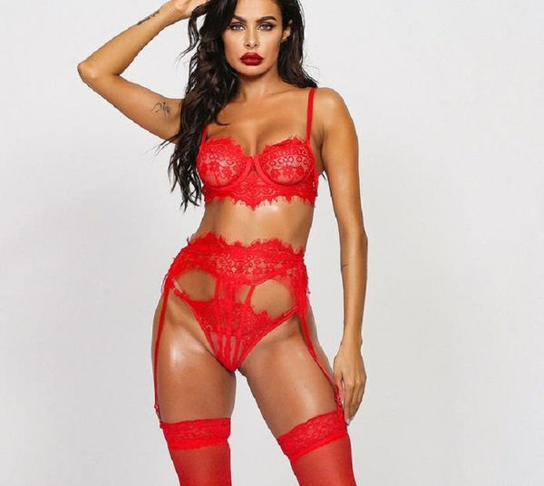 2021 new fashion lace sales lace eyelash fine mesh underwear three-piece set, Red;black
2021 new fashion lace sales lace eyelash fine mesh underwear three-piece set, Red;black