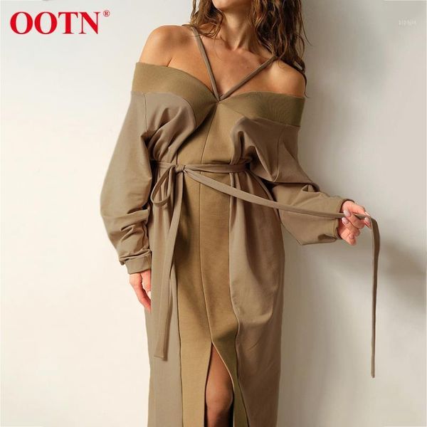 ootn knitted off shoulder dresses women autumn khaki batwing sleeve halter neck long dress patchwork elegant ladies dress1, Black;gray
ootn knitted off shoulder dresses women autumn khaki batwing sleeve halter neck long dress patchwork elegant ladies dress1, Black;gray