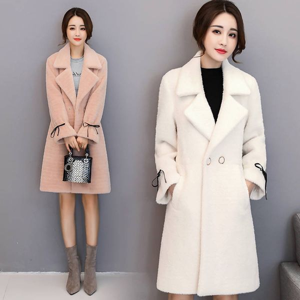 thickened abrigos female mid-length winter new imitation fur sheep mink veet outwear women's woolen coat a892, Black
thickened abrigos female mid-length winter new imitation fur sheep mink veet outwear women's woolen coat a892, Black