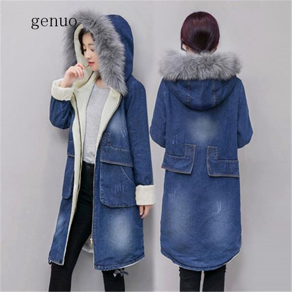 winter 2019 new mid-long section thickened denim coat slim cotton jacket female hooded fur collar denim jacket 1031, Tan;black
winter 2019 new mid-long section thickened denim coat slim cotton jacket female hooded fur collar denim jacket 1031, Tan;black