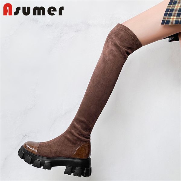 boots asumer 2021 big size 42 over the knee women round toe genuine leather slim stretch fashion flat platform shoes woman, Black
boots asumer 2021 big size 42 over the knee women round toe genuine leather slim stretch fashion flat platform shoes woman, Black