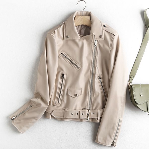 2021 new smooth spring from the black women's short lapel plutonium leather jacket beige belt rvc2
2021 new smooth spring from the black women's short lapel plutonium leather jacket beige belt rvc2