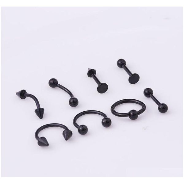 8pcs/set stainless steel segment ring ear piercings for women men nose ring lip eyebrow piercings captive sqcapj dh_seller2010, Black
8pcs/set stainless steel segment ring ear piercings for women men nose ring lip eyebrow piercings captive sqcapj dh_seller2010, Black