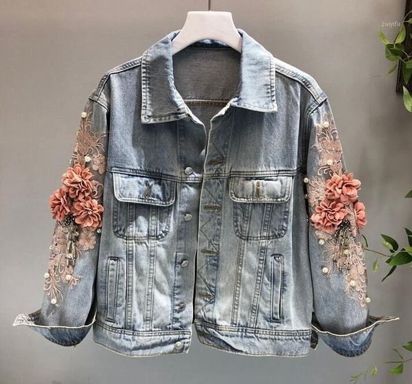 2020 autumn women embroidery three dimensional flowers pearl bead short denim coat woman long sleeve jean jacket feminina coats1, Black;brown
2020 autumn women embroidery three dimensional flowers pearl bead short denim coat woman long sleeve jean jacket feminina coats1, Black;brown