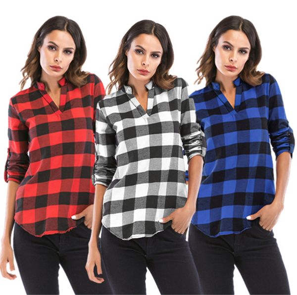 plus size womens shirt pullover plaid shirts buffalo plaids blouses fashion v neck long blouse adjustable long sleeve autumn coat e110604, White
plus size womens shirt pullover plaid shirts buffalo plaids blouses fashion v neck long blouse adjustable long sleeve autumn coat e110604, White