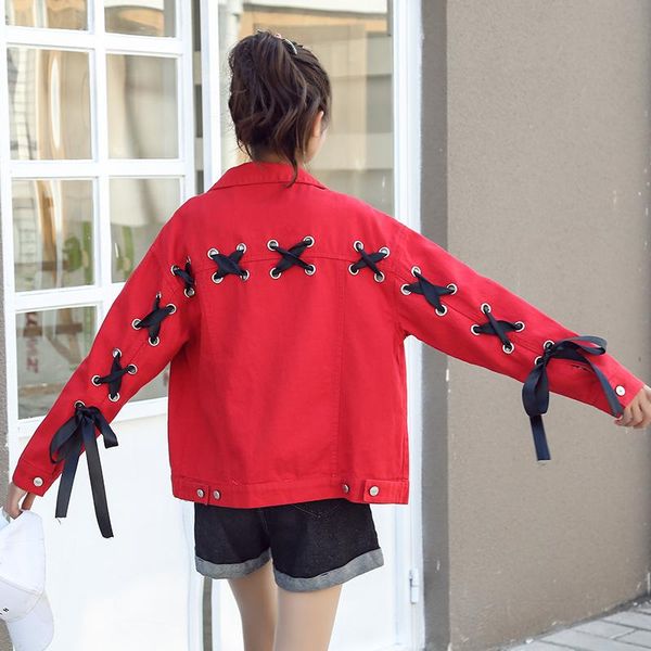 women's jackets women autumn spring turn-down collar single breasted lace up outerwear loose casual comfortable harajuku denim coats zx, Black;brown
women's jackets women autumn spring turn-down collar single breasted lace up outerwear loose casual comfortable harajuku denim coats zx, Black;brown
