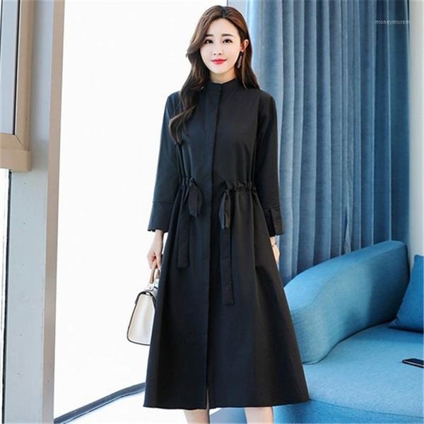 women's trench coats windbreaker female 2021 early spring fat sister large size loose long section slimming casual knee coat w3351, Tan;black
women's trench coats windbreaker female 2021 early spring fat sister large size loose long section slimming casual knee coat w3351, Tan;black