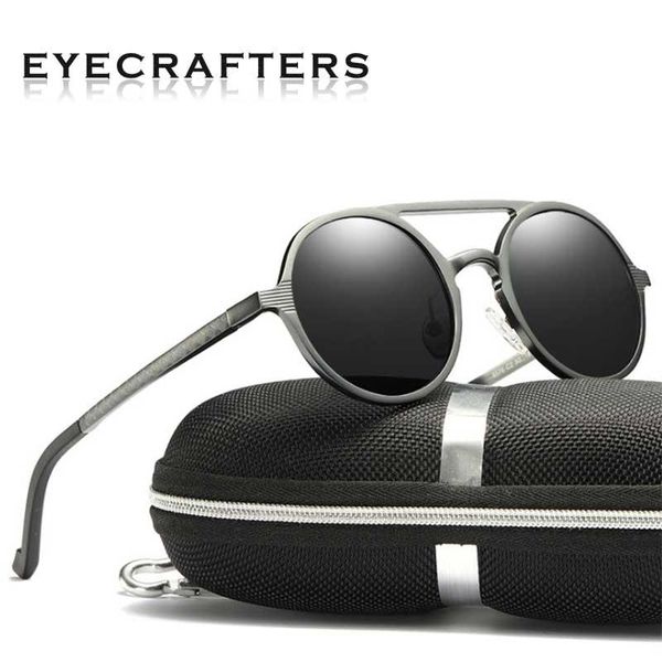 sunglasses men's polarized punk vintage round frame fashion aluminum-magnesium glasses driving, White;black
sunglasses men's polarized punk vintage round frame fashion aluminum-magnesium glasses driving, White;black