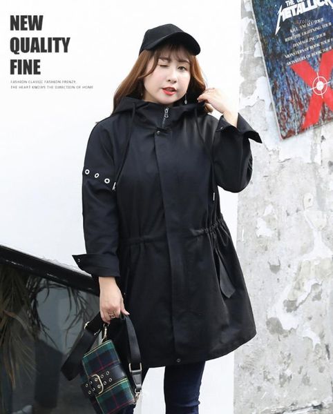 2020 new spring and autumn hooded plus black fat plus extra large size women's fat sister loose windbreaker jacket1, Tan;black
2020 new spring and autumn hooded plus black fat plus extra large size women's fat sister loose windbreaker jacket1, Tan;black