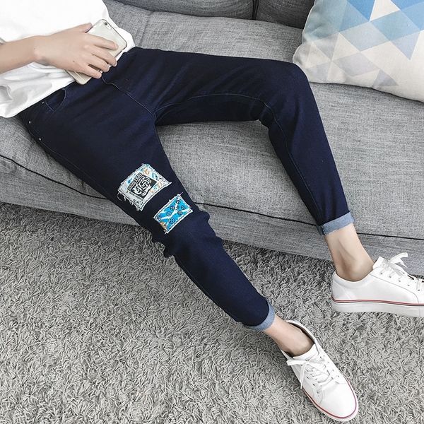 summer thin fashion casual street denim jeans men's korean patch design slim trendy new feet teenagers men's pants 201111, Blue
summer thin fashion casual street denim jeans men's korean patch design slim trendy new feet teenagers men's pants 201111, Blue