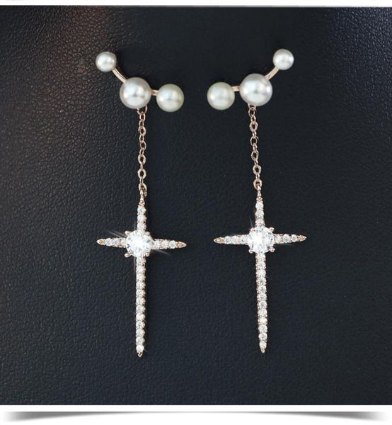 2021 new korean fashion wild simple long earrings female sweet pearl cross earrings february 14 gift, Silver
2021 new korean fashion wild simple long earrings female sweet pearl cross earrings february 14 gift, Silver