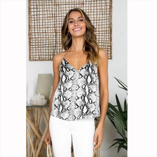 women camis ladies leopard snake printed summer vest tank sleeveless v neck fashion style mujer, White
women camis ladies leopard snake printed summer vest tank sleeveless v neck fashion style mujer, White
