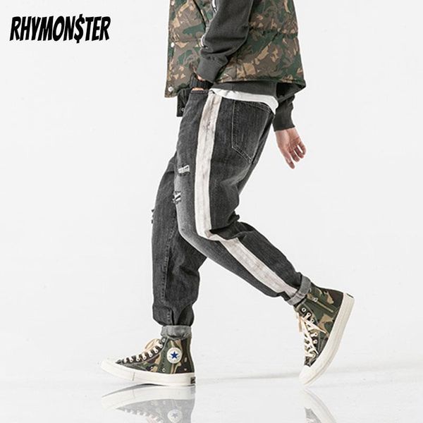 rhymonster side striped patchwork ripped washed jeans 2021 hip hop fashion harem denim pants mens high street jeans, Blue
rhymonster side striped patchwork ripped washed jeans 2021 hip hop fashion harem denim pants mens high street jeans, Blue