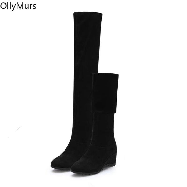 black elastic flock slim fit over the knee boots women 2020 autumn winter ladies high heel wedges long thigh high botas
black elastic flock slim fit over the knee boots women 2020 autumn winter ladies high heel wedges long thigh high botas