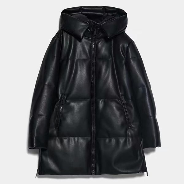 2020 winter fat women's faux parka leather hooded rits loose female jackets casual jas long xdlcn, Black;white
2020 winter fat women's faux parka leather hooded rits loose female jackets casual jas long xdlcn, Black;white