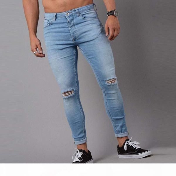 2020 men ripped jeans cuffs skinny casual slim biker jean denim mid waist knee holes hiphop pant washed ing, Blue
2020 men ripped jeans cuffs skinny casual slim biker jean denim mid waist knee holes hiphop pant washed ing, Blue