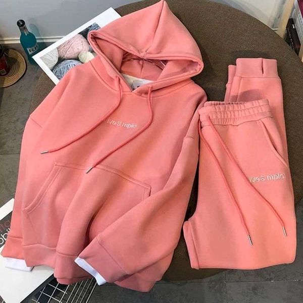 autumn and winter new suit thickened plus velvet pullover hooded women's suit sports and leisure two-piece trousers and leisure 201123, White
autumn and winter new suit thickened plus velvet pullover hooded women's suit sports and leisure two-piece trousers and leisure 201123, White
