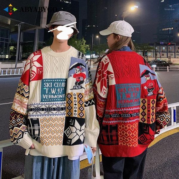 men's sweaters couple happy year and pullovers winter casual loose embroidery cartoon knitted sweater womens mens korean clothes1, White;black
men's sweaters couple happy year and pullovers winter casual loose embroidery cartoon knitted sweater womens mens korean clothes1, White;black