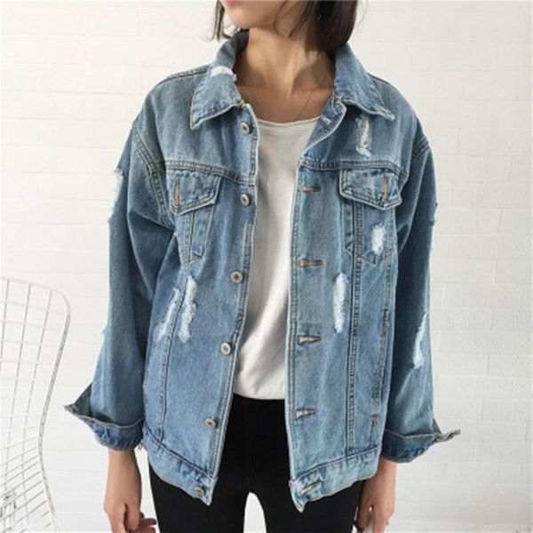 women's jackets denim jacket 2021 autumn women fashion baggy cowboy ripped destroyed bf jean 4925, Black;brown
women's jackets denim jacket 2021 autumn women fashion baggy cowboy ripped destroyed bf jean 4925, Black;brown