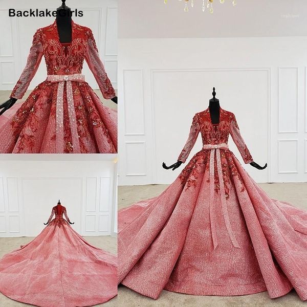 gradient color red evening dress long sleeve applique sequin lace up back crystal plus size evening dresses burgundy dress1, White;black
gradient color red evening dress long sleeve applique sequin lace up back crystal plus size evening dresses burgundy dress1, White;black