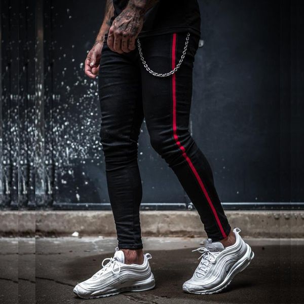 2020 side stripe skinny fit denim jeans hip hop streetwear solid color plus size slim fit cotton jeans pants trousers, Black
2020 side stripe skinny fit denim jeans hip hop streetwear solid color plus size slim fit cotton jeans pants trousers, Black