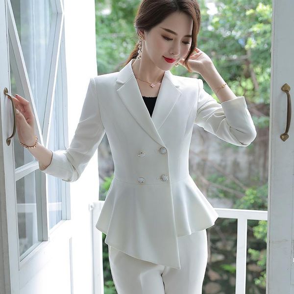 large size women's s-4xl high-quality professional small suit pants 2-piece set korean fashion long-sleeved jacket slim trousers, White
large size women's s-4xl high-quality professional small suit pants 2-piece set korean fashion long-sleeved jacket slim trousers, White