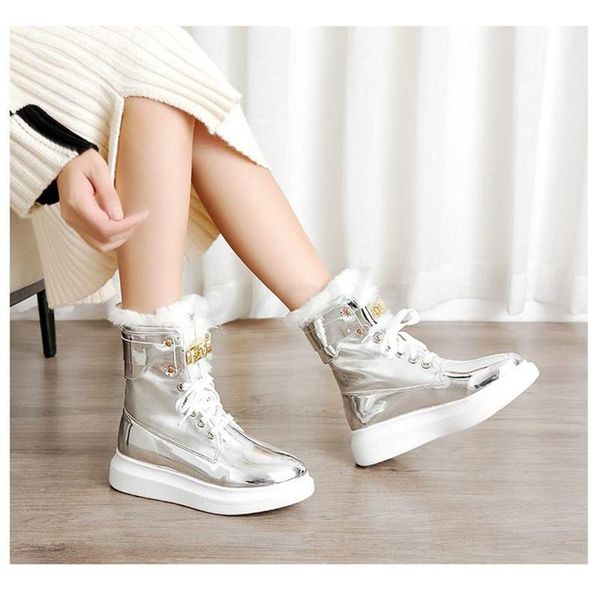 boots 2021 platform shoes winter snow women ankle lace-up silver sequined leather waterproof boot, Black
boots 2021 platform shoes winter snow women ankle lace-up silver sequined leather waterproof boot, Black