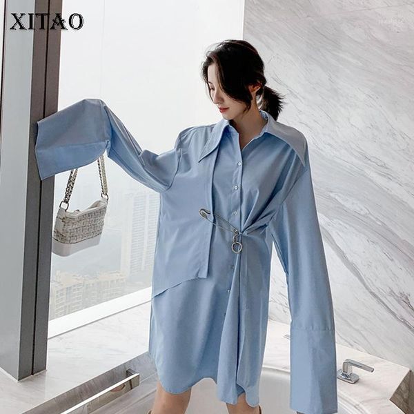 casual dresses xitao blue irregular dress women loose fashion simple turn down collar 2021 autumn long sleeve elegant goddess zp18281, Black;gray
casual dresses xitao blue irregular dress women loose fashion simple turn down collar 2021 autumn long sleeve elegant goddess zp18281, Black;gray