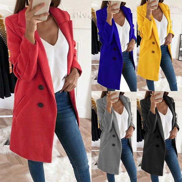 women's wool & blends autumn winter women ladies solid color lapel mid-length button slim cotton casual fashion coat, Black
women's wool & blends autumn winter women ladies solid color lapel mid-length button slim cotton casual fashion coat, Black